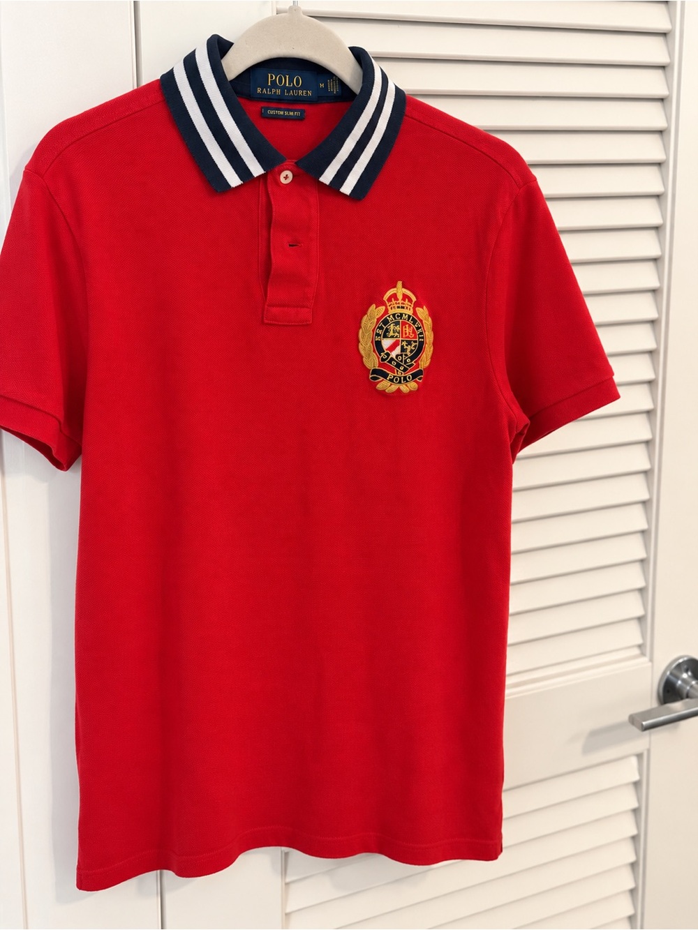 Ralph Lauren Red Polo with Navy-Trim Crest